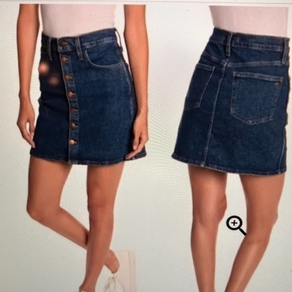 Madewell Denim Button Front Mini Skirt - 26 waist - Picture 2 of 7